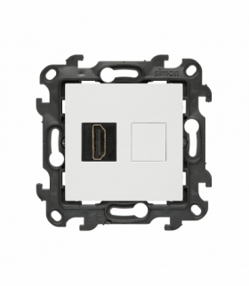 Gniazdo HDMI 2.1 pojedyncze, biały, HDMI 2.1 Simon 24 NGHDMI121.01/11