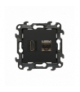 Gniazdo HDMI 2.1 + komputerowe RJ45 kat.6., IP20, czarny mat, HDMI 2.1 Simon 24 NGH21RJ45.01/49
