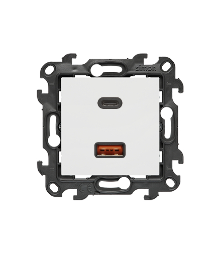 Ładowarka USB podwójna, IP20, biały, 30W Simon 24 NEC2CAQ.01/11