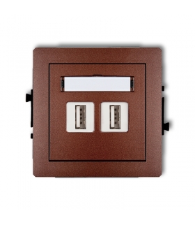 DECO Mechanizm gniazda podwójnego 2xUSB A-A 2.0 Karlik 9DGUSB-2