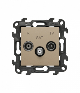 Gniazdo antenowe R-TV-SAT końcowe/zakończeniowe, szampański mat Simon 24 NASK.01/34