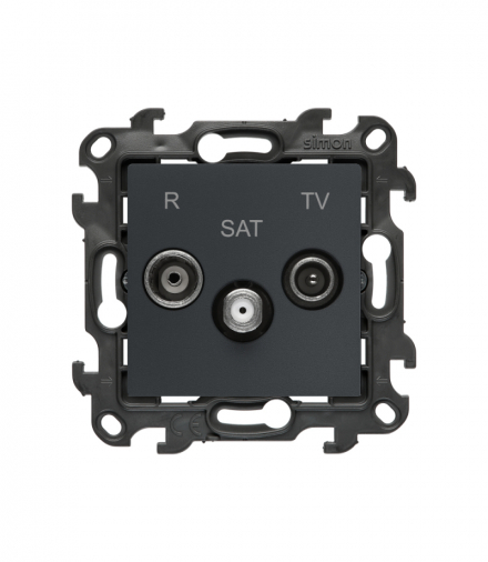 Gniazdo antenowe R-TV-SAT końcowe/zakończeniowe, grafitowy mat Simon 24 NASK.01/38