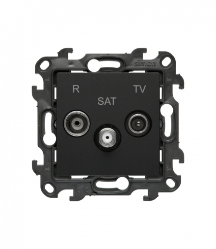 Gniazdo antenowe R-TV-SAT końcowe/zakończeniowe, czarny mat Simon 24 NASK.01/49
