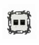Gniazdo komputerowe RJ45 kategoria 5e + telefoniczne RJ11, biały Simon 24 N5T.01/11
