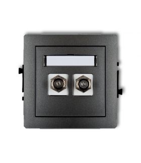 DECO Mechanizm gniazda antenowego podwójnego typu F (SAT) niklowany Karlik 11DGF-2