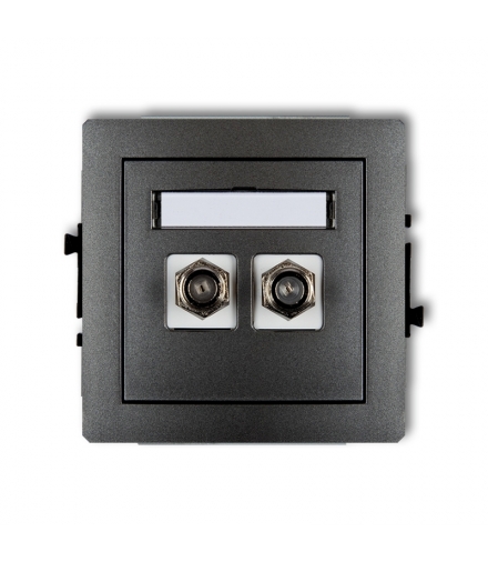 DECO Mechanizm gniazda antenowego podwójnego typu F (SAT) niklowany Karlik 11DGF-2