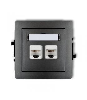 DECO Mechanizm gniazda komputerowego podwójnego 2xRJ45, kat. 5e, 8-stykowy Karlik 11DGK-2