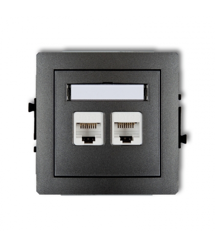 DECO Mechanizm gniazda komputerowego podwójnego 2xRJ45, kat. 5e, 8-stykowy Karlik 11DGK-2