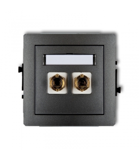 DECO Mechanizm gniazda głośnikowego pojedynczego (typu banan - czerwony i czarny, pozłacany, 4 mm2, do lutowania) Karlik 11DGG-3
