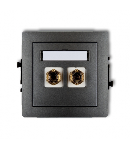 DECO Mechanizm gniazda głośnikowego pojedynczego (typu banan - czerwony i czarny, pozłacany, 4 mm2, do lutowania) Karlik 11DGG-3