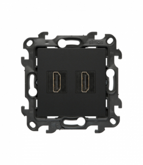 Gniazdo HDMI 2.1 podwójne, czarny mat, Simon 24 NGHDMI221.01/49