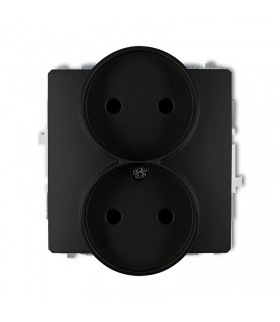DECO Mechanizm gniazda podwójnego do ramki bez uziemienia 2x2P (przesłony torów prądowych) Karlik 12DGPR-2p