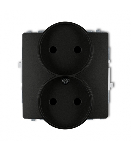 DECO Mechanizm gniazda podwójnego do ramki bez uziemienia 2x2P (przesłony torów prądowych) Karlik 12DGPR-2p
