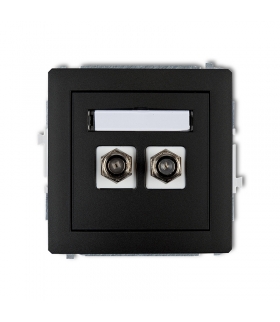 DECO Mechanizm gniazda antenowego podwójnego typu F (SAT) niklowany Karlik 12DGF-2