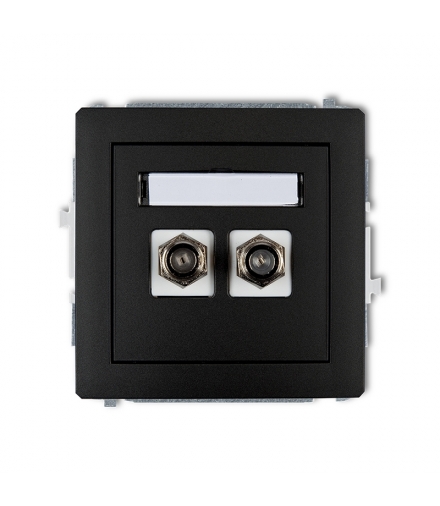 DECO Mechanizm gniazda antenowego podwójnego typu F (SAT) niklowany Karlik 12DGF-2