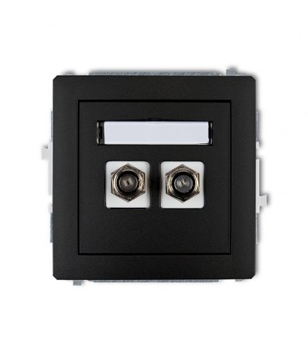 DECO Mechanizm gniazda antenowego podwójnego typu F (SAT) pozłacany Karlik 12DGF-2.1