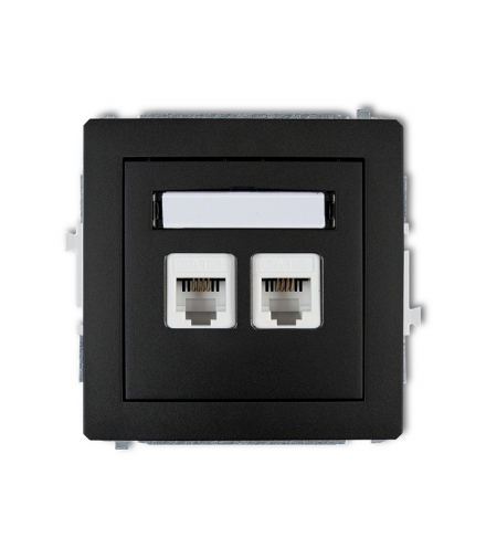 DECO Mechanizm gniazda telefonicznego podwójnego 2xRJ11, 4-stykowy, beznarzędziowe Karlik 12DGT-2