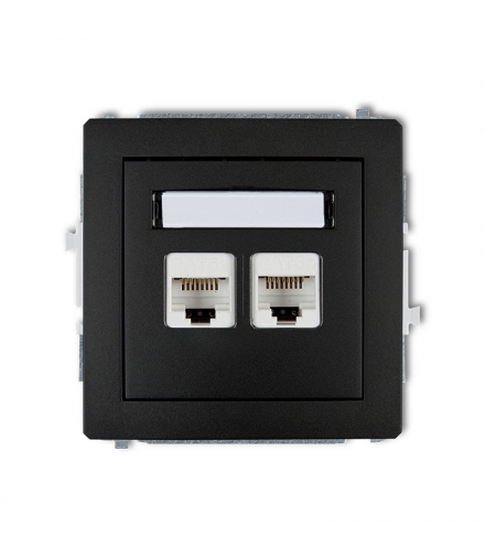 DECO Mechanizm gniazda komputerowego podwójnego 2xRJ45, kat. 5e, 8-stykowy Karlik 12DGK-2
