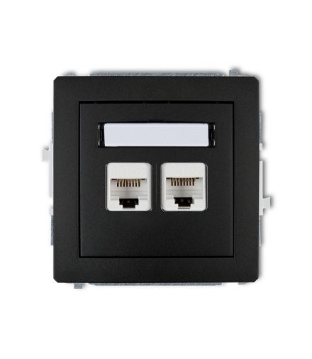 DECO Mechanizm gniazda komputerowego podwójnego 2xRJ45, kat. 6, 8-stykowy Karlik 12DGK-4