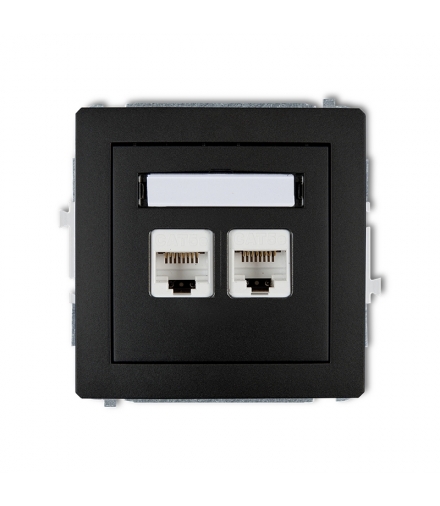 DECO Mechanizm gniazda komputerowego podwójnego 2xRJ45, kat. 6, ekranowane, 8-stykowy Karlik 12DGK-6