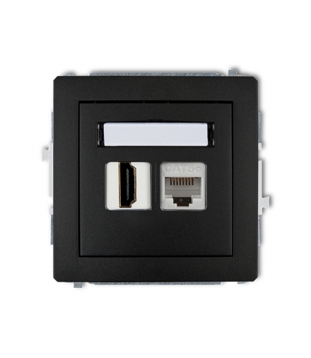 DECO Mechanizm gniazda pojedynczego HDMI 2.0 + gniazda komp. poj. 1xRJ45, kat. 5e, 8-stykowy Karlik 12DGHK