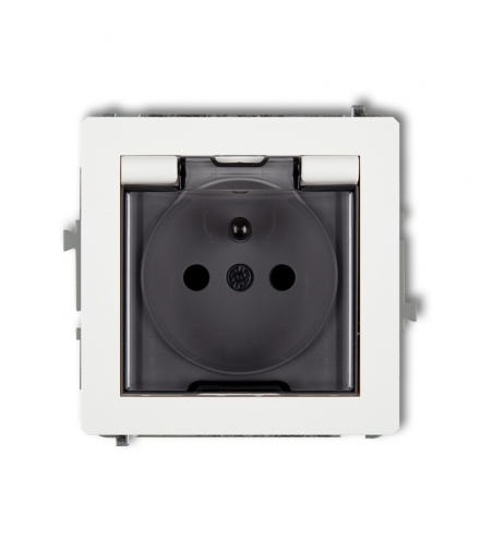 DECO Mechanizm gniazda bryzgoszczelnego 2P+Z (klapka dymna) Karlik 25DGPB-1zd