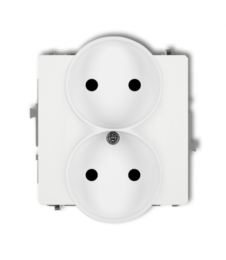 DECO Mechanizm gniazda podwójnego do ramki bez uziemienia 2x2P Karlik 25DGPR-2