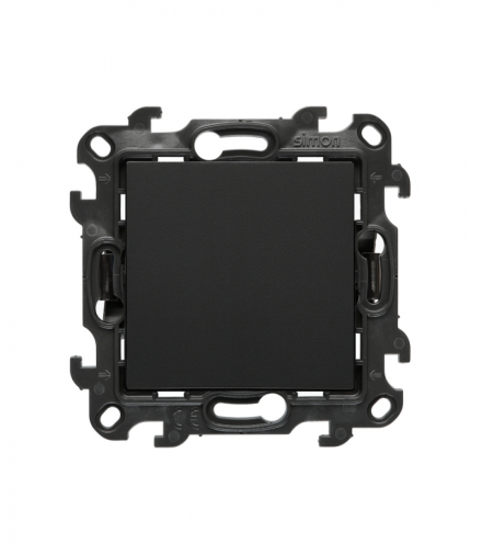 Przycisk pojedynczy rozwierny bez piktogramu, mocowanie Push In, 10A, czarny mat Simon 24 NPR1.01/49