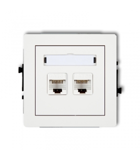 DECO Mechanizm gniazda komputerowego podwójnego 2xRJ45, kat. 5e, 8-stykowy Karlik 25DGK-2