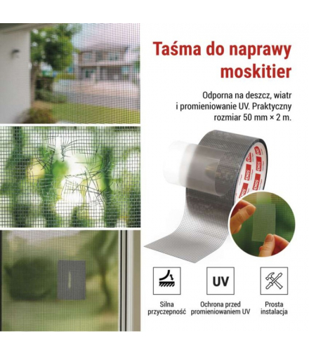 Taśma do naprawy moskitier 50mm, 2m, przezroczysta EMOS F6210