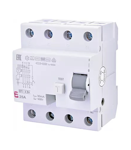 EFI-4 25A/ 30MA/ B+ WYŁĄCZNIK RÓŻNICOWY 25A 4P 4M 30MA B+ 10KA