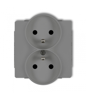 DECO Mechanizm gniazda podwójnego do ramki z uziemieniem 2x(2P+Z) (przesłony torów prądowych) Karlik 27DGPR-2zp
