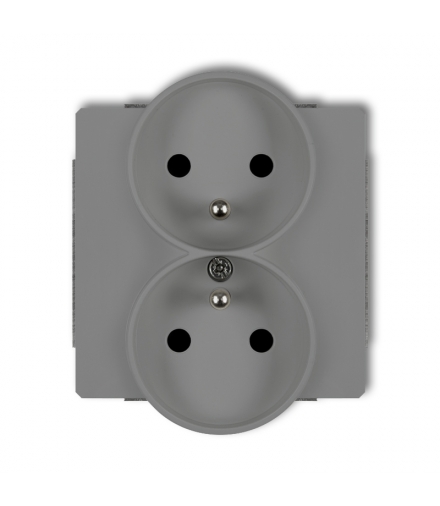 DECO Mechanizm gniazda podwójnego do ramki z uziemieniem 2x(2P+Z) (przesłony torów prądowych) Karlik 27DGPR-2zp