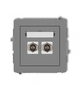 DECO Mechanizm gniazda antenowego podwójnego typu F (SAT) niklowany Karlik 27DGF-2