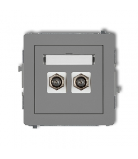 DECO Mechanizm gniazda antenowego podwójnego typu F (SAT) pozłacany Karlik 27DGF-2.1