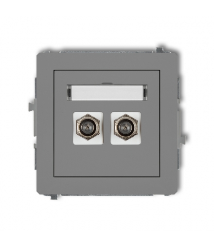 DECO Mechanizm gniazda antenowego podwójnego typu F (SAT) pozłacany Karlik 27DGF-2.1