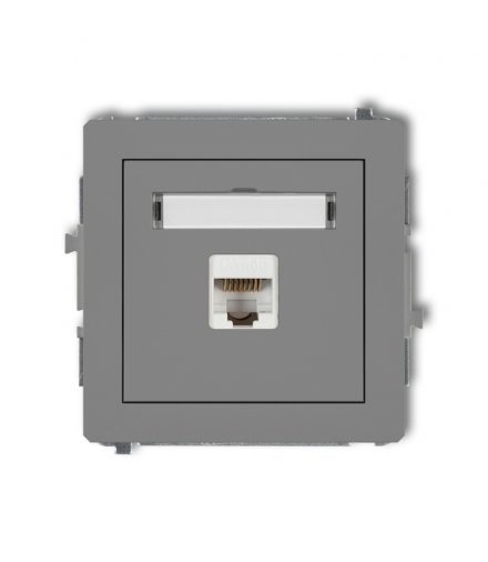 DECO Mechanizm gniazda komputerowego pojedynczego 1xRJ45, kat. 5e, 8-stykowy Karlik 27DGK-1