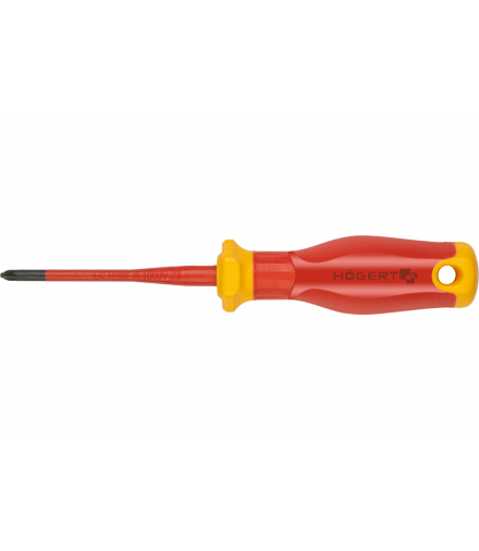 Wkrętak płasko-krzyżowy, PZ1/SL5 80 mm, 1000V, SLIM, S2