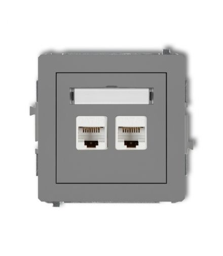 DECO Mechanizm gniazda komputerowego podwójnego 2xRJ45, kat. 5e, 8-stykowy Karlik 27DGK-2