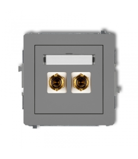 DECO Mechanizm gniazda głośnikowego pojedynczego (typu banan - czerwony i czarny, pozłacany, 4 mm2, skręcany) Karlik 27DGG-4
