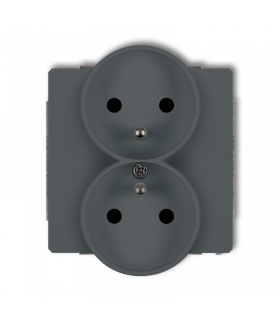 DECO Mechanizm gniazda podwójnego do ramki z uziemieniem 2x(2P+Z) (przesłony torów prądowych) Karlik 28DGPR-2zp
