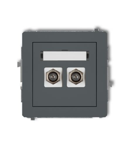 DECO Mechanizm gniazda antenowego podwójnego typu F (SAT) niklowany Karlik 28DGF-2