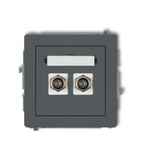 DECO Mechanizm gniazda antenowego podwójnego typu F (SAT) pozłacany Karlik 8DGF-2.1