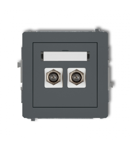 DECO Mechanizm gniazda antenowego podwójnego typu F (SAT) pozłacany Karlik 8DGF-2.1