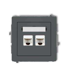DECO Mechanizm gniazda komputerowego podwójnego 2xRJ45, kat. 5e, 8-stykowy Karlik 28DGK-2