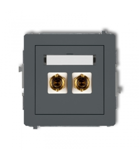 DECO Mechanizm gniazda głośnikowego pojedynczego (typu banan - czerwony i czarny, pozłacany, 4 mm2, do lutowania) Karlik 28DGG-3