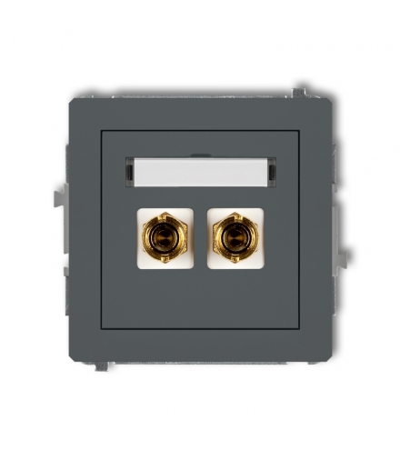 DECO Mechanizm gniazda głośnikowego pojedynczego (typu banan - czerwony i czarny, pozłacany, 4 mm2, do lutowania) Karlik 28DGG-3
