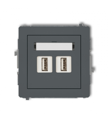 DECO Mechanizm gniazda podwójnego 2xUSB A-A 3.0 Karlik 28DGUSB-6