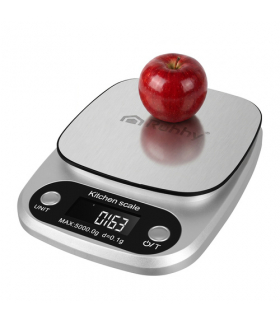Waga kuchenna z tarą, 5kg 0,1g elektroniczna ze stali nierdzewnej Ruhhy 19143