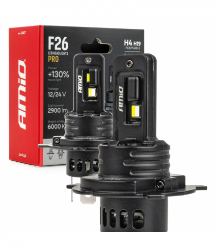 Żarówki samochodowe LED F26 PRO LumiTec LIMITED +130% DUO FULL CANBUS H4 H19 12V 24V AMiO 04871